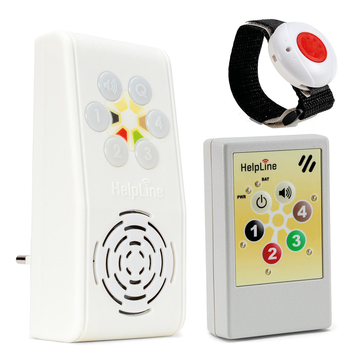 Kombi-Notrufsystem HelpLine 2.0 und -Steckdosenempfänger für die häusliche Pflege