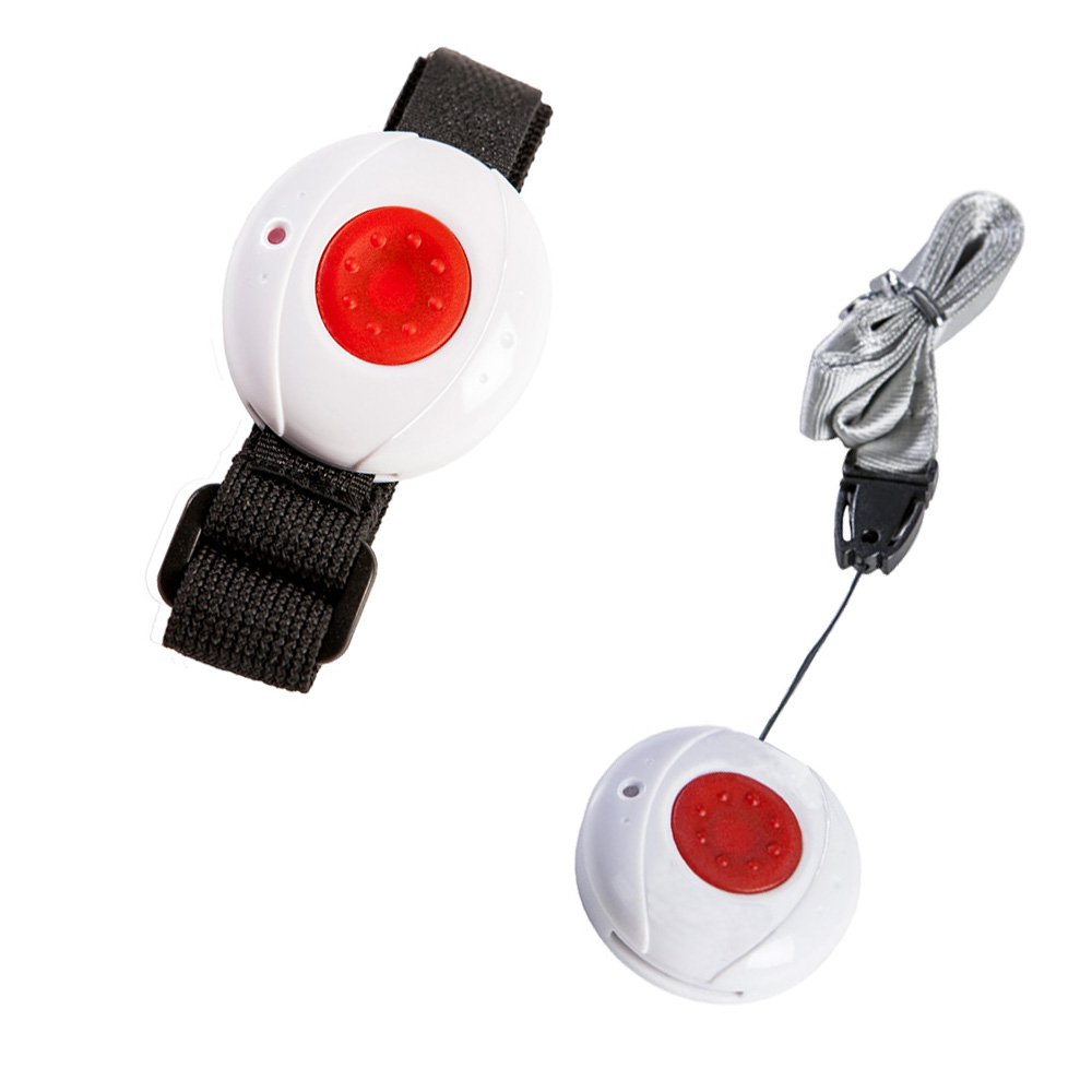 HelpLine 2.0: Portables Hausnotrufgerät mit Notruf-Armbandsender und Gürteltasche