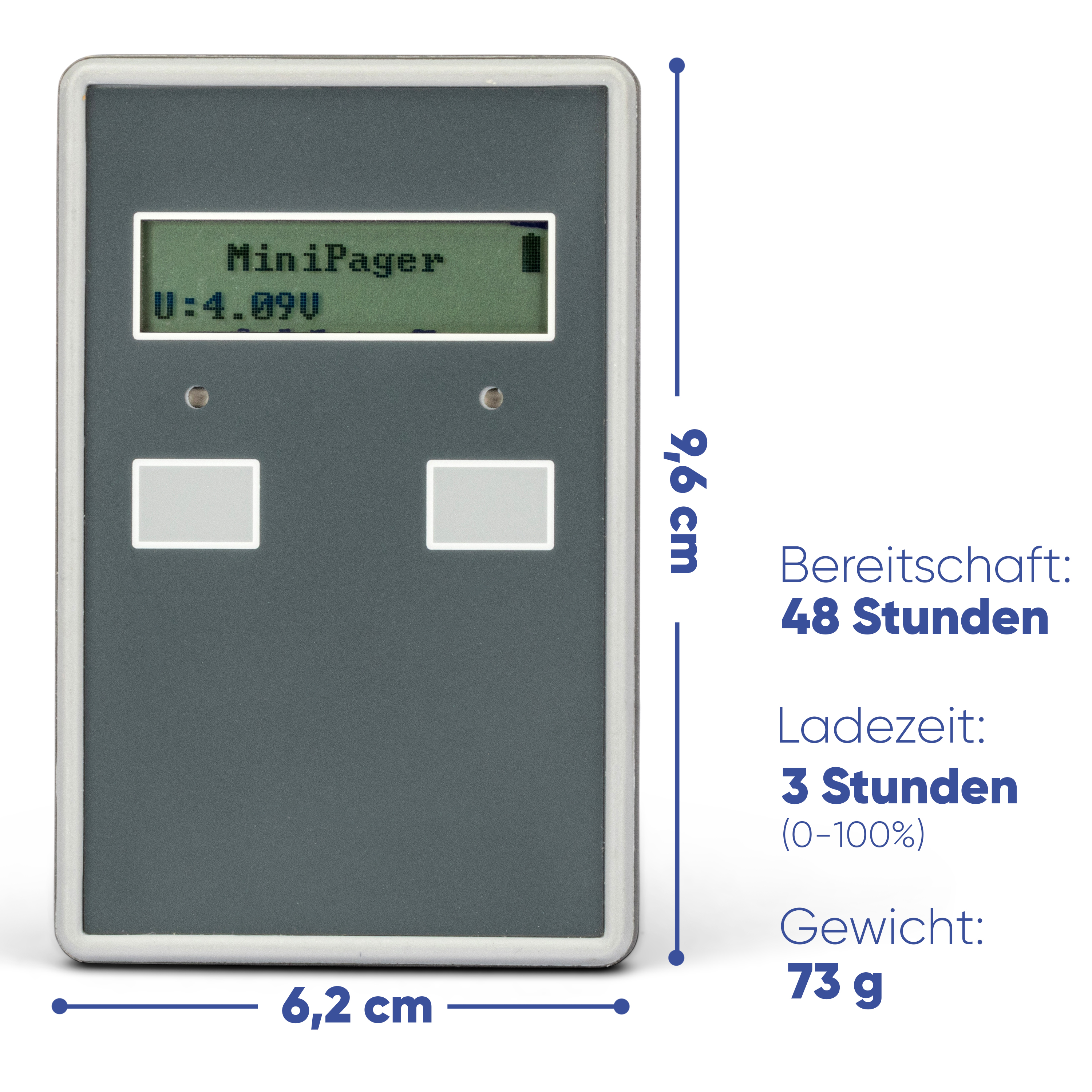 ELDAT Mini Pager RRP01 | Mobiler Profi-Funkempfänger für Pflegeeinrichtungen (bis 64 Sender)